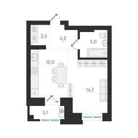 Квартира 38,5 м², 1-комнатная - изображение 1