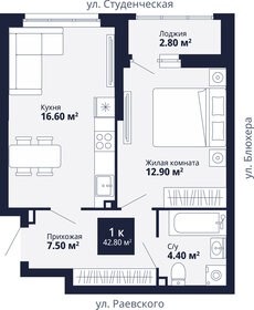 Квартира 42,9 м², 1-комнатная - изображение 2