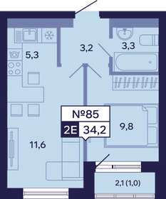 Квартира 34,2 м², 2-комнатная - изображение 1