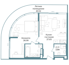Квартира 81 м², 2-комнатные - изображение 1