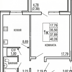 Квартира 35,2 м², 1-комнатная - изображение 1