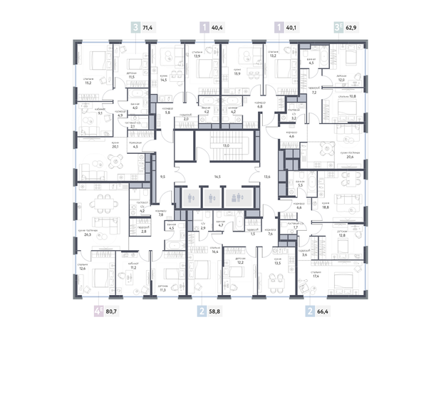 41,3 м², 1-комнатная квартира 14 600 000 ₽ - изображение 84