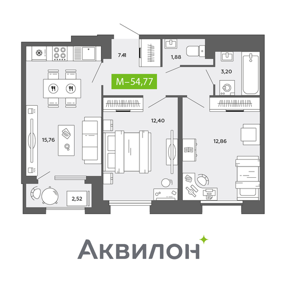 62,9 м², 2-комнатная квартира 10 108 828 ₽ - изображение 49