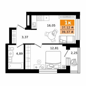 Квартира 39,4 м², 1-комнатная - изображение 1