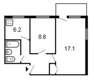 Квартира 45 м², 2-комнатная - изображение 3