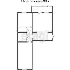 Квартира 54 м², 2-комнатная - изображение 1