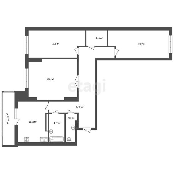 92,6 м², 3-комнатная квартира 9 947 092 ₽ - изображение 70