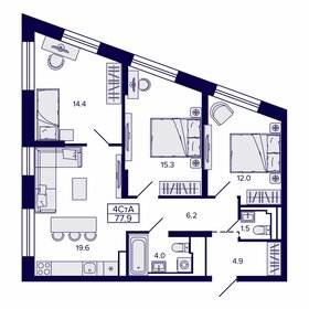 Квартира 78 м², 4-комнатная - изображение 1