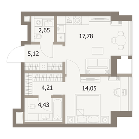 Квартира 48,2 м², 1-комнатная - изображение 1