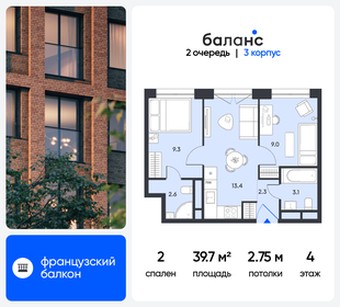 Квартира 39,7 м², 2-комнатная - изображение 1