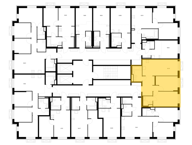 52 м², 2-комнатная квартира 8 954 660 ₽ - изображение 20