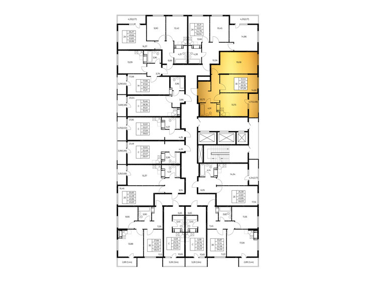 72,2 м², 2-комнатная квартира 13 500 000 ₽ - изображение 77