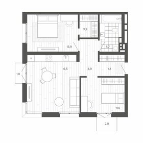 Квартира 66,6 м², 3-комнатная - изображение 1