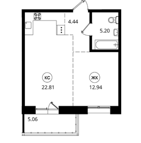 Квартира 51 м², 2-комнатная - изображение 1