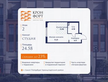 Квартира 24,6 м², студия - изображение 1