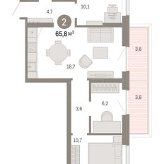 Квартира 65,8 м², 3-комнатная - изображение 3