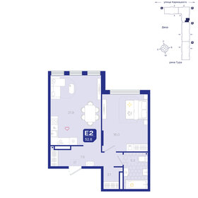 Квартира 52,8 м², 2-комнатная - изображение 1
