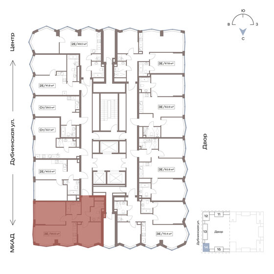 66,8 м², 2-комнатная квартира 32 897 304 ₽ - изображение 15