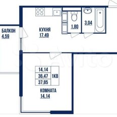 Квартира 42 м², 1-комнатные - изображение 3