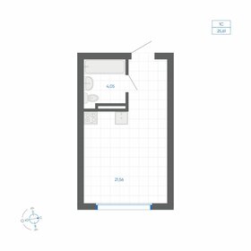 Квартира 25,6 м², студия - изображение 1