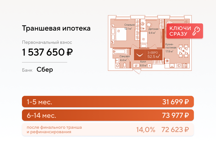 81,4 м², 2-комнатная квартира 7 990 000 ₽ - изображение 4