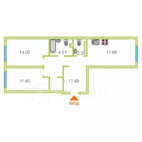 Квартира 67 м², 2-комнатная - изображение 1