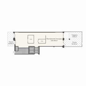 Квартира 136,9 м², 2-комнатная - изображение 1
