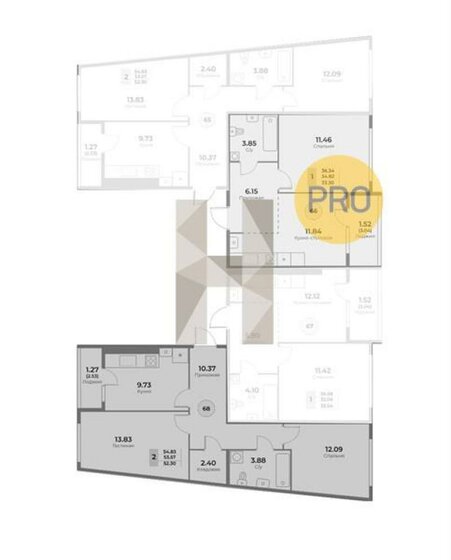 35,5 м², 1-комнатная квартира 6 750 700 ₽ - изображение 64