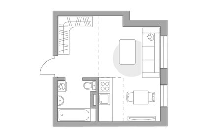 Квартира 26,5 м², студия - изображение 1