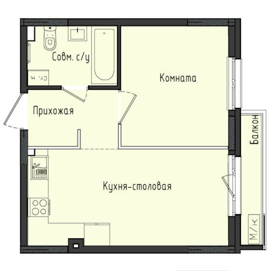 36,5 м², 1-комнатная квартира 5 310 750 ₽ - изображение 20