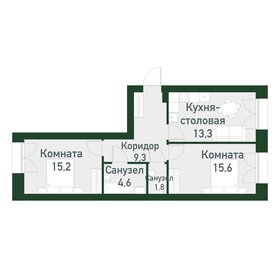 Квартира 64,1 м², 2-комнатная - изображение 1