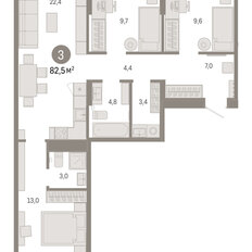 Квартира 82,5 м², 3-комнатная - изображение 3