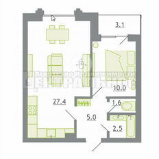 Квартира 49,6 м², 1-комнатная - изображение 2