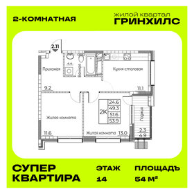 Квартира 54 м², 2-комнатная - изображение 1