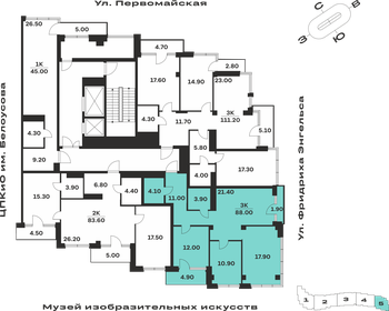 Квартира 88 м², 3-комнатная - изображение 2
