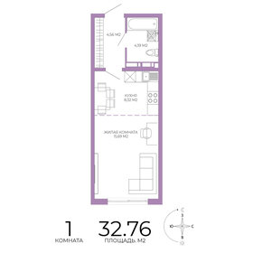 Квартира 32,8 м², 1-комнатная - изображение 1