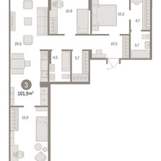 Квартира 101,9 м², 3-комнатная - изображение 3