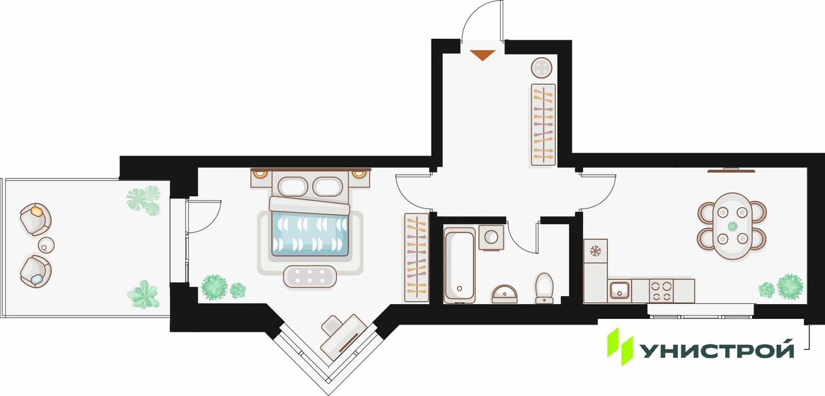 58,1 м², 1-комнатная квартира 12 200 000 ₽ - изображение 36