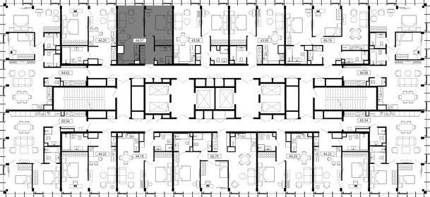 Квартира 43,9 м², 1-комнатная - изображение 3