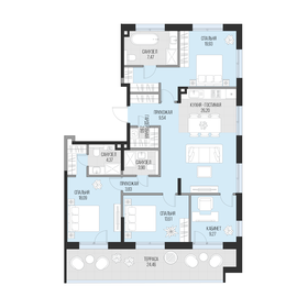 Квартира 126,2 м², 3-комнатная - изображение 1