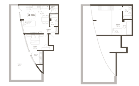 Квартира 100,8 м², 2-комнатные - изображение 1