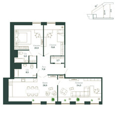 Квартира 117,6 м², 4-комнатная - изображение 3