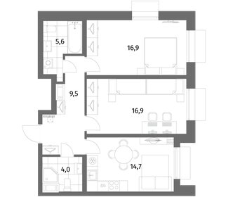 Квартира 67,6 м², 2-комнатная - изображение 1