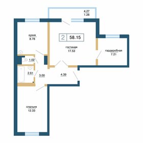 Квартира 58,2 м², 2-комнатная - изображение 1