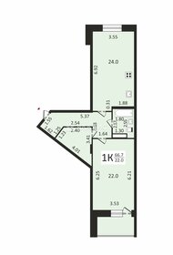 Квартира 66,7 м², 1-комнатная - изображение 1