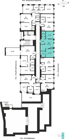 64,9 м², 2-комнатная квартира 13 553 650 ₽ - изображение 31