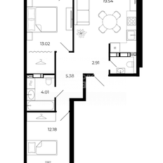 Квартира 61,7 м², 3-комнатная - изображение 2