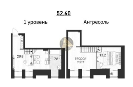 Квартира 52,6 м², 1-комнатные - изображение 1