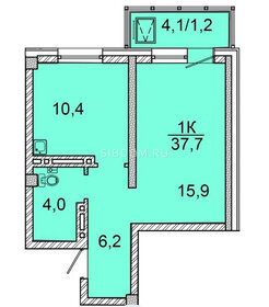 Квартира 37,3 м², 1-комнатная - изображение 1