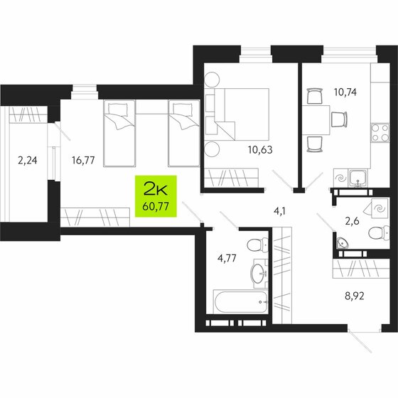 71,6 м², 2-комнатная квартира 10 090 000 ₽ - изображение 118